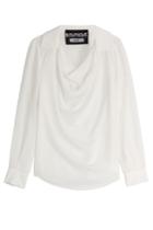 Boutique Moschino Boutique Moschino Draped Front Silk Shirt - None