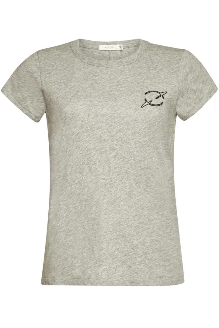 Rag & Bone/jean Rag & Bone/jean Planet Cotton Tee With Embroidery