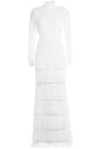 Self-portrait Self-portrait Tiered Lace-crochet Dress - White