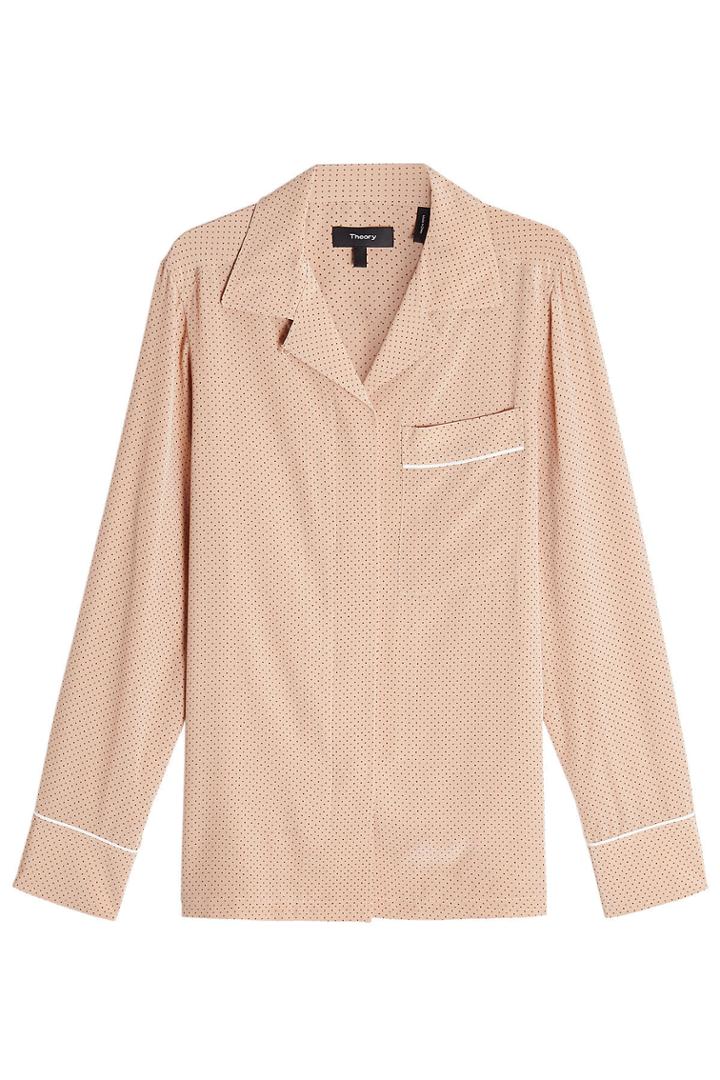 Theory Theory Spotted Silk Blouse
