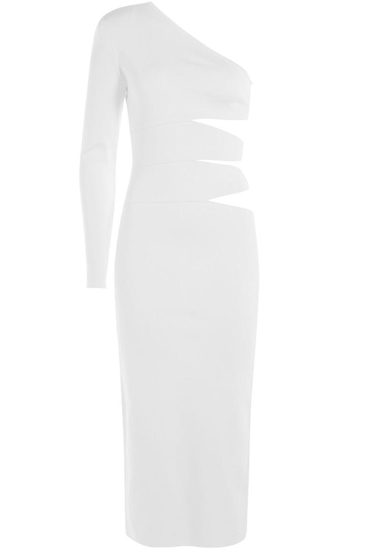 Balmain Balmain Dress With Cut Outs At Side - White