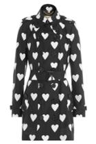 Burberry London Burberry London Heart Printed Silk Trench Coat With Wool