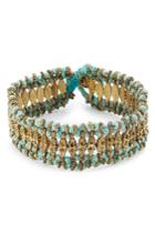Blue Hippy Blue Hippy Embellished Fabric Bracelet - Green