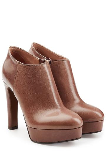 Lautre Chose Lautre Chose Leather Platform Ankle Boots - Rose