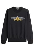 Alexander Mcqueen Alexander Mcqueen Cotton Top With Embroidered Motif - Black