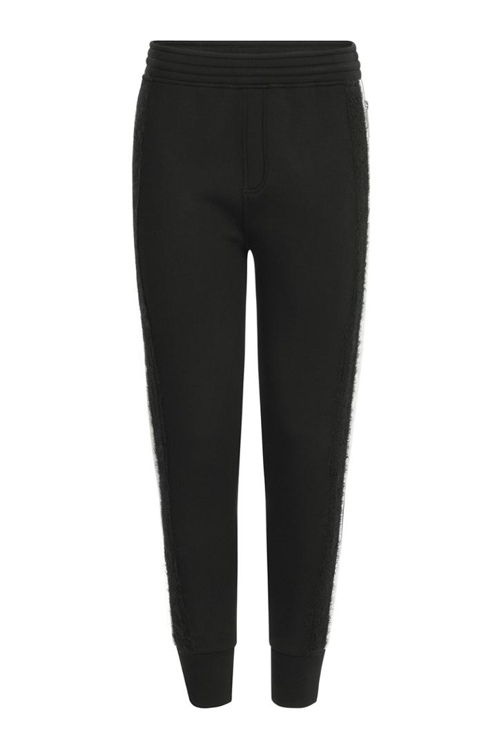 Neil Barrett Neil Barrett Jersey Sweatpants With Wool-mohair Trim - Black