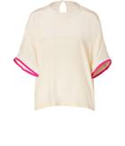 Preen Silk Gwen Top In Ivory/pink