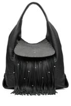 Henry Beguelin Henry Beguelin Leather Fringe Hobo Bag - Black