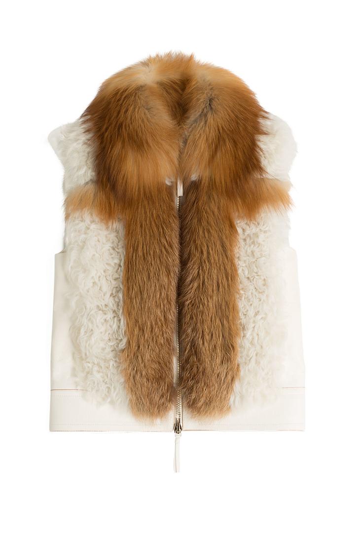 Roberto Cavalli Roberto Cavalli Leather Vest With Shearling And Fox Fur - Multicolored
