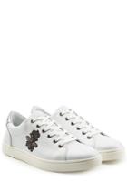 Dolce & Gabbana Dolce & Gabbana Leather Sneakers With Embroidered Patch