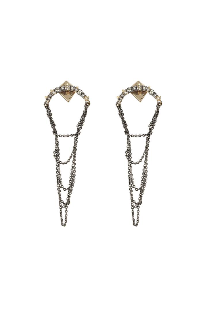 Alexis Bittar Alexis Bittar Chain Earrings With Crystals - Silver