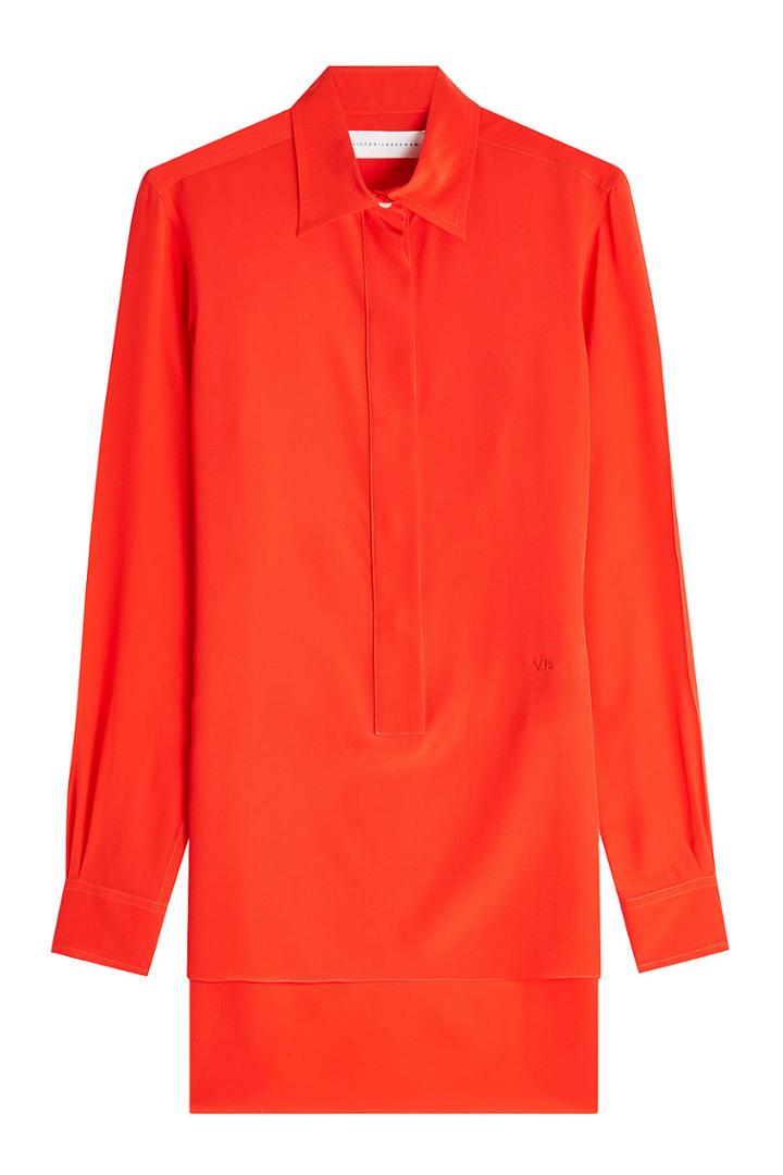 Victoria Beckham Victoria Beckham Silk Chiffon Shirt With High-low Hem