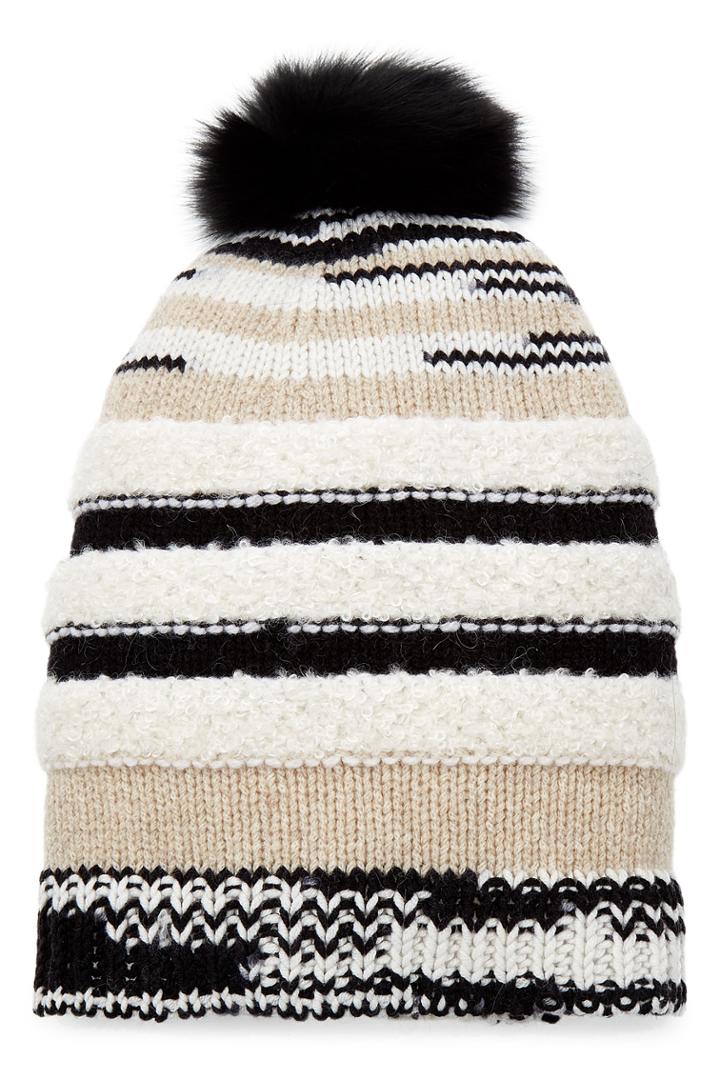 Missoni Missoni Wool Hat With Fox Fur Pom Pom - Multicolor
