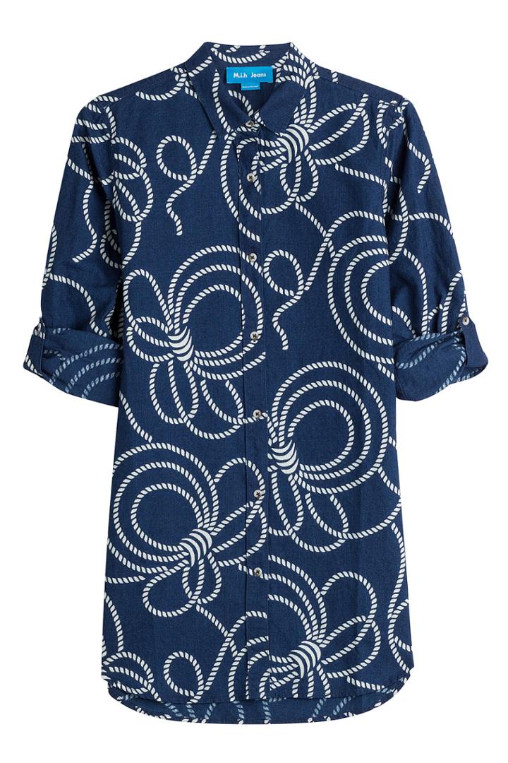 Mih Jeans Mih Jeans Rico Printed Cotton Shirt - Blue