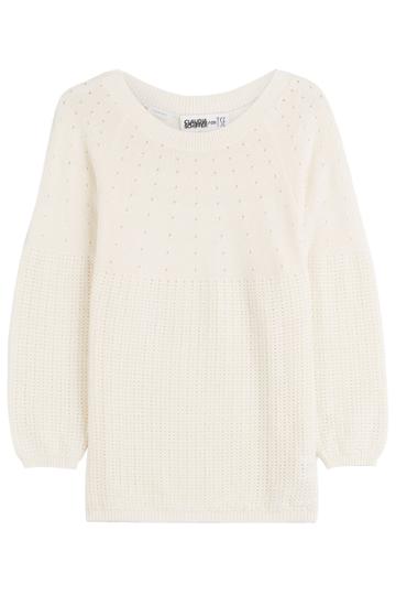 Claudia Schiffer For Tse Claudia Schiffer For Tse Cotton-cashmere-silk Blend Pullover - White