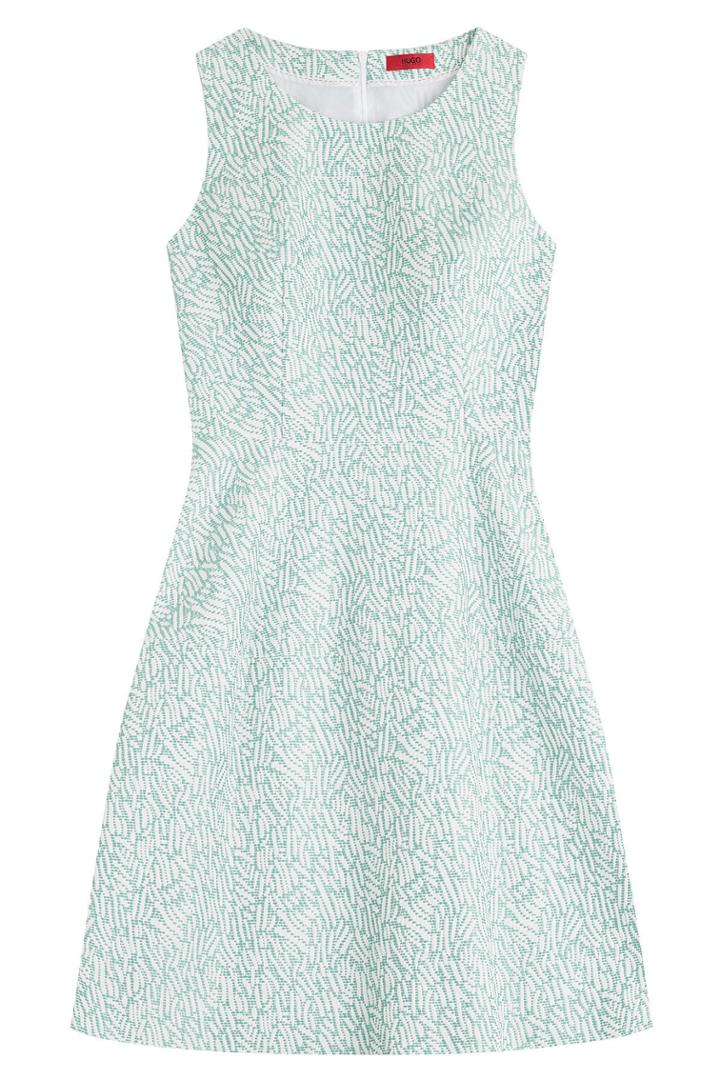Hugo Hugo Embroidered Cotton-blend Dress - Green