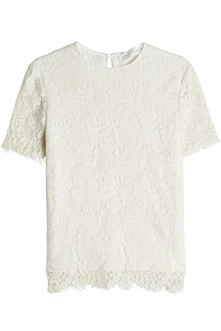Victoria Beckham Victoria Beckham Laced Silk And Wool-blend Top