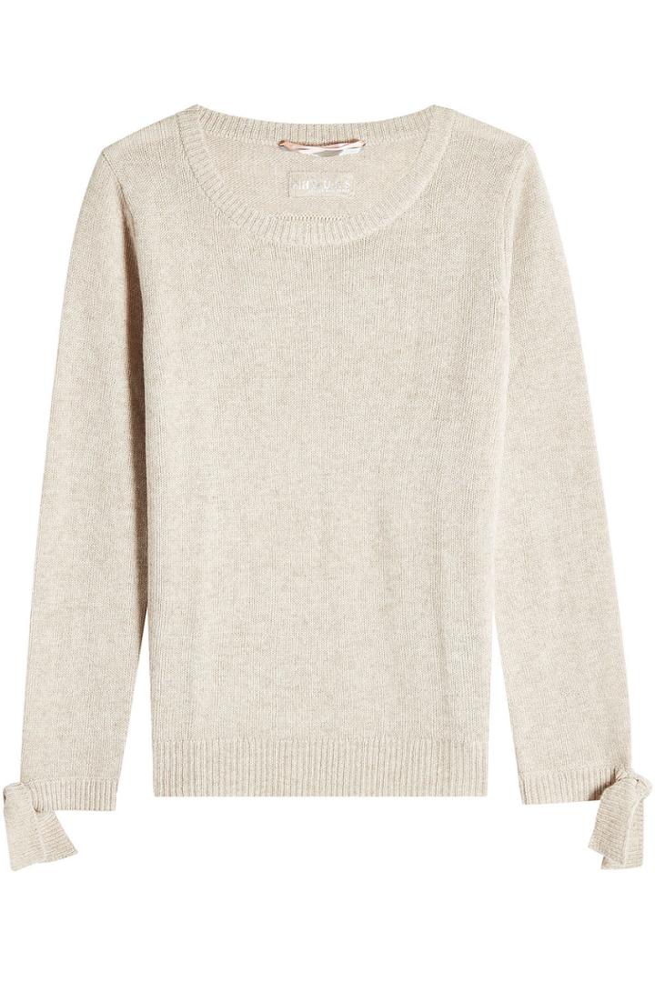 81 Hours 81 Hours Wool And Cashmere Pullover With Ribbon Cuffs
