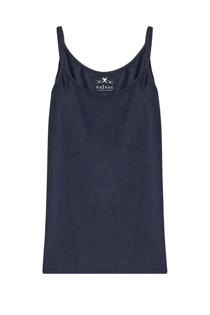 Velvet Velvet Cotton Tank Top With Tulle Straps - None