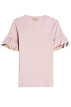 Burberry Burberry Cotton T-shirt With Ruffled Sleeves