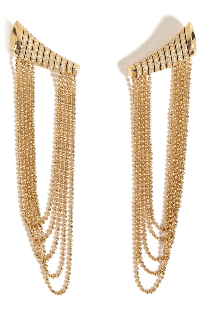 Nikos Koulis Nikos Koulis 18kt Yellow Gold Star Earrings With White Diamonds