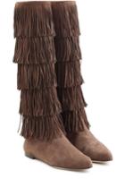 Paul Andrew Paul Andrew Fringed Suede Knee Boots - Brown