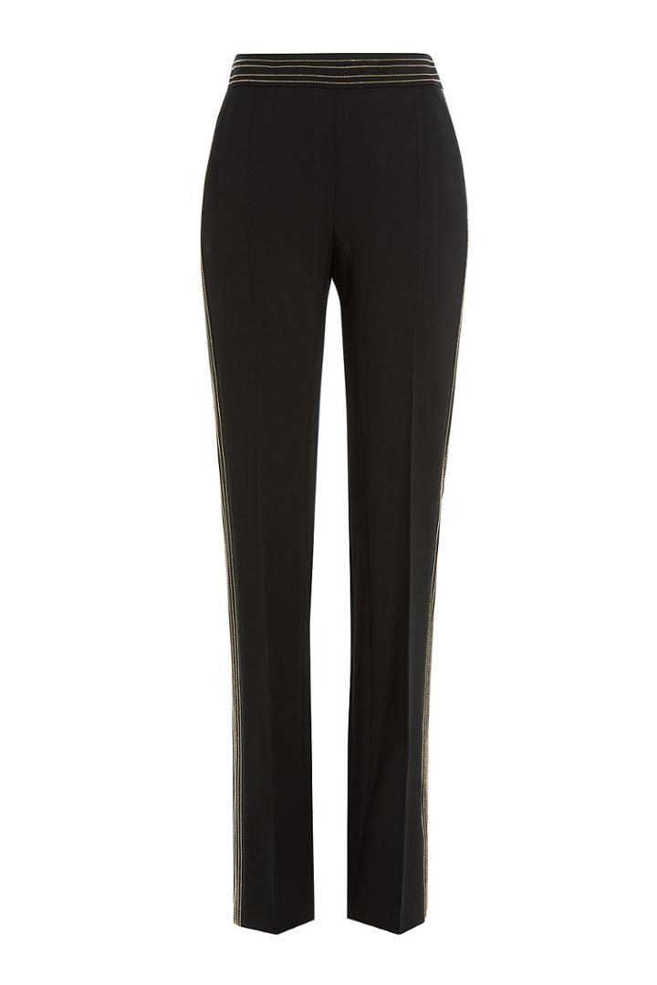 Roberto Cavalli Roberto Cavalli Wool Pants With Embellishment - Black