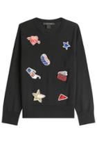 Marc Jacobs Marc Jacobs Wool Pullover With Embellished Patches - Black