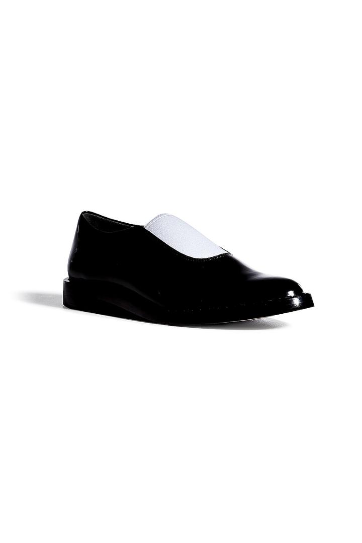 Alexander Wang Boxcalf Slip-ons In Black/white