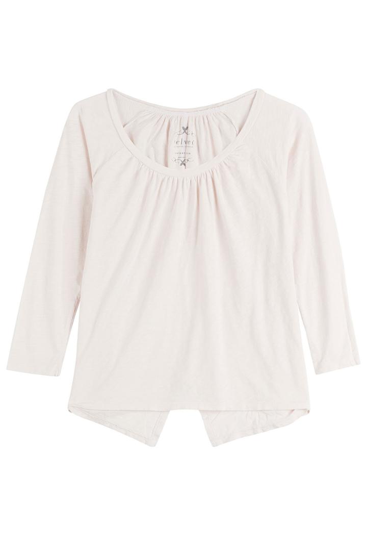 Velvet Velvet Cotton Top With Slit At Back - Pink