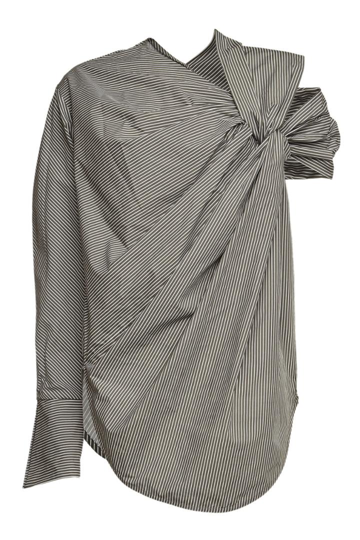 Silvia Tcherassi Silvia Tcherassi Brina Striped Asymmetric Cotton Blouse