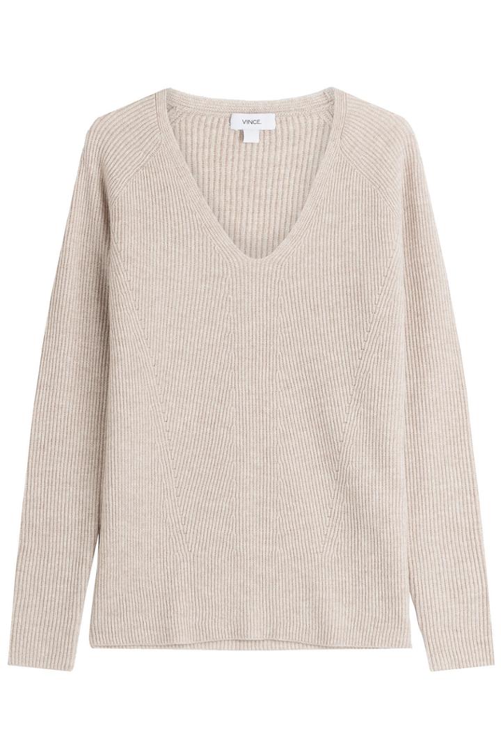 Vince Vince Wool Pullover With Cashmere - Beige
