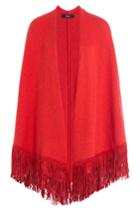 Steffen Schraut Steffen Schraut Fringed Poncho With Cashmere - Red