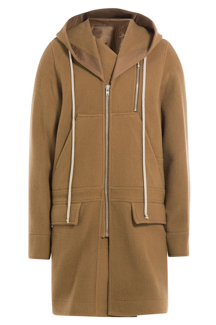 Rick Owens Men Rick Owens Men Virgin Wool Parka - Camel