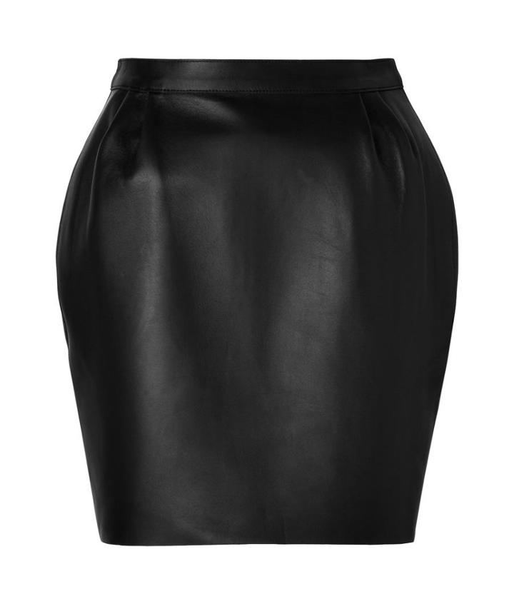 Valentino Leather Skirt In Black
