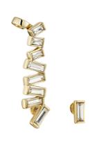 Alexis Bittar Alexis Bittar Baguette Encrusted Ear Climber And Stud - Gold