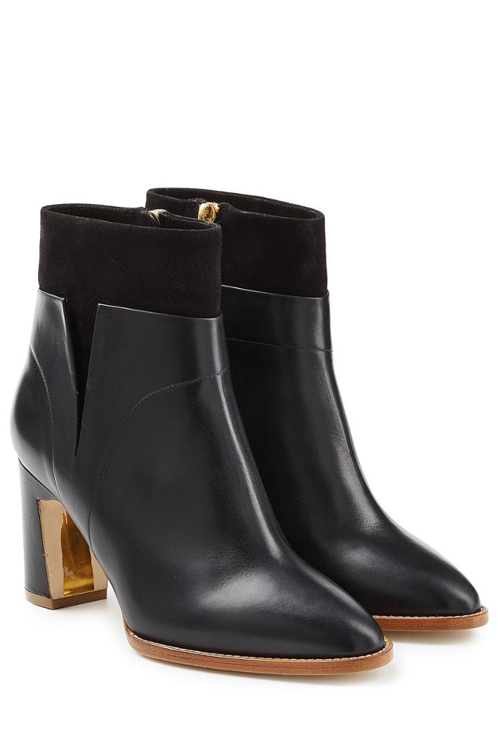 Rupert Sanderson Rupert Sanderson Woodlea Leather And Suede Ankle Boots - Black