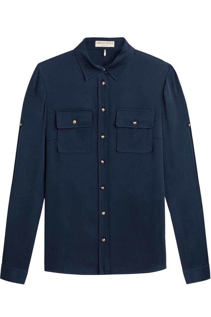 Emilio Pucci Emilio Pucci Stretch Silk Shirt - Blue