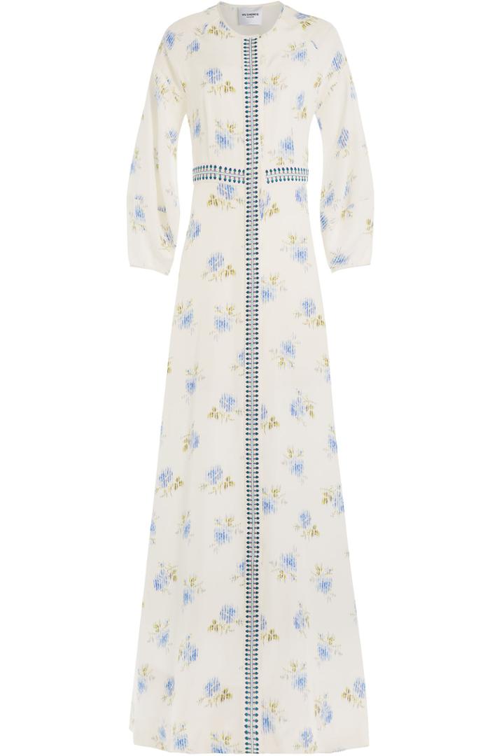 Vilshenko Vilshenko Printed Silk Maxi Dress - White
