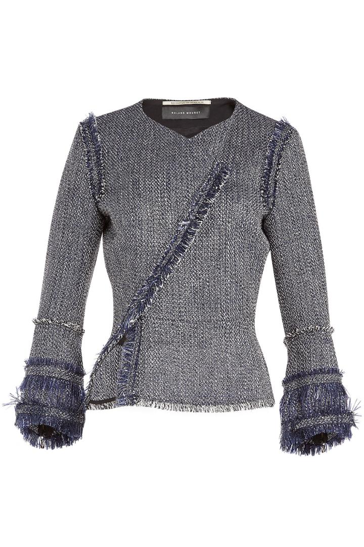 Roland Mouret Roland Mouret Kirkham Tweed Jacket With Cotton