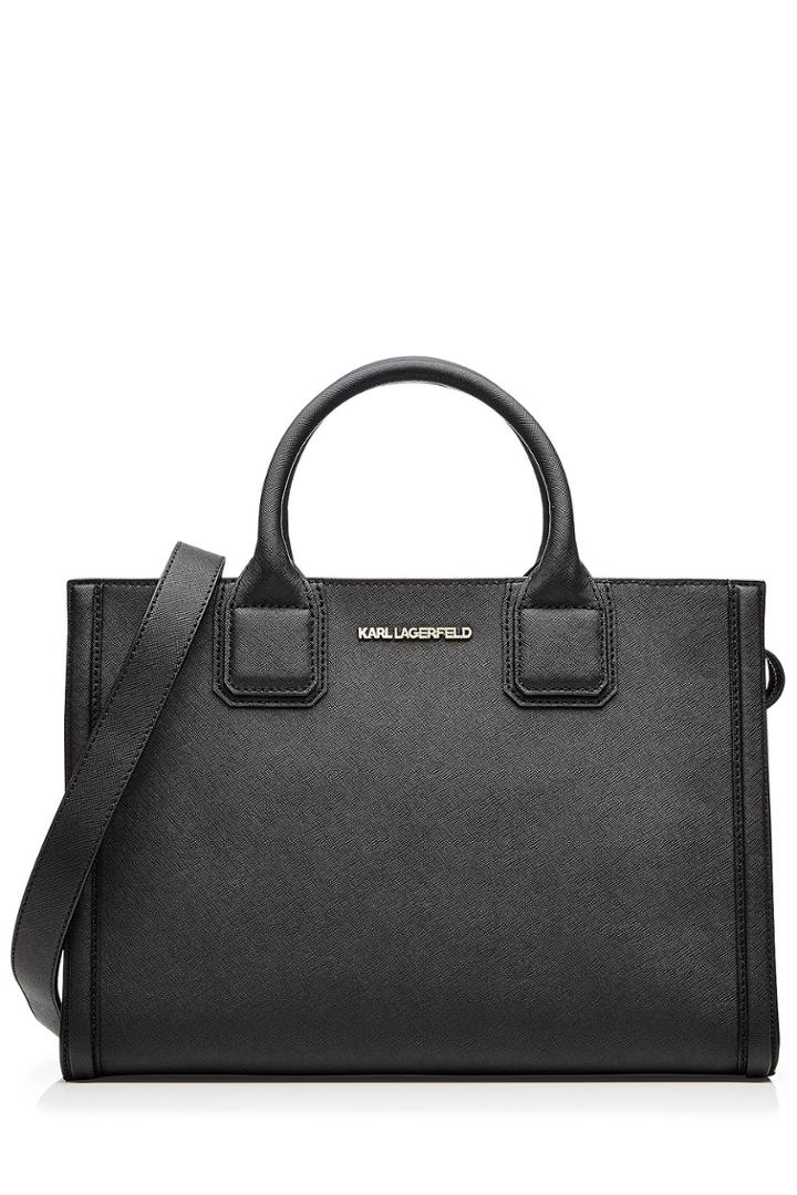 Karl Lagerfeld Karl Lagerfeld Leather Classic Tote Bag - Black