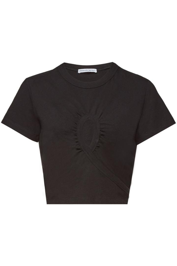 Alexanderwang.t Alexanderwang.t Draped Cotton Top With Cut-out Detail