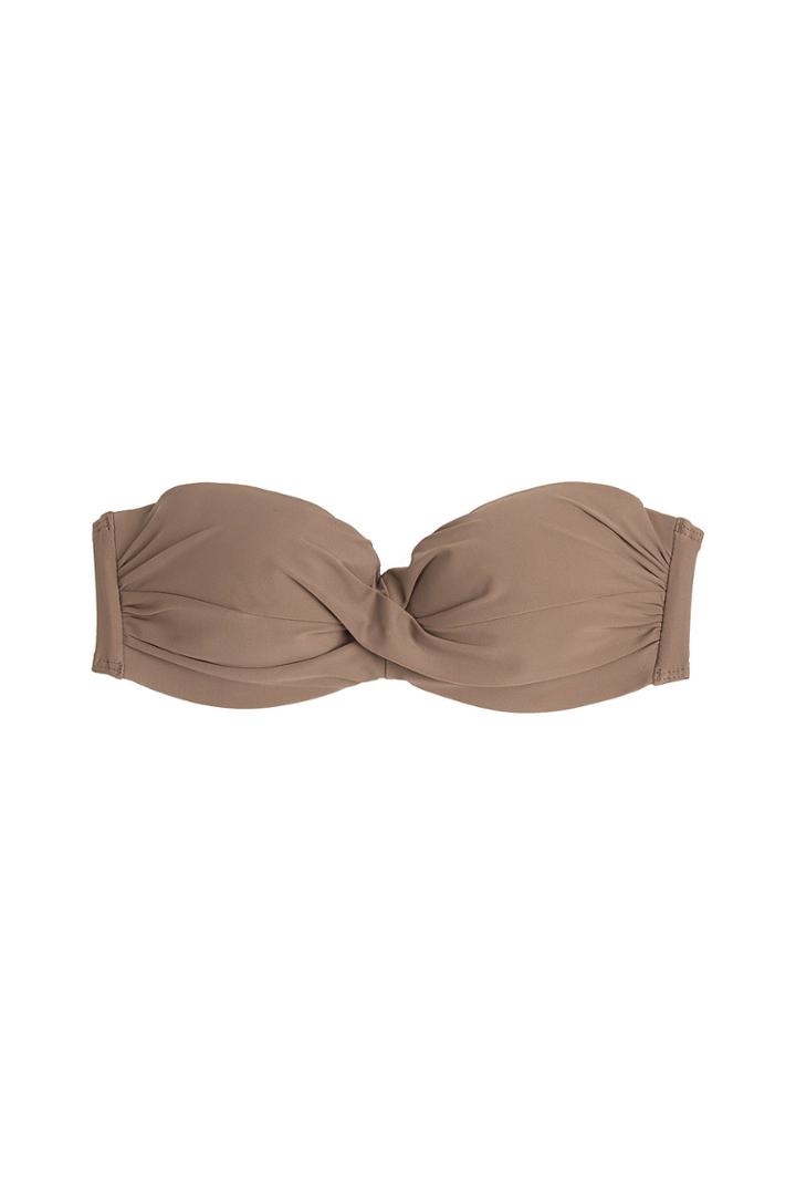 Luli Fama Luli Fama Cosita Buena Underwired Push-up Bandeau Bikini Top - Brown