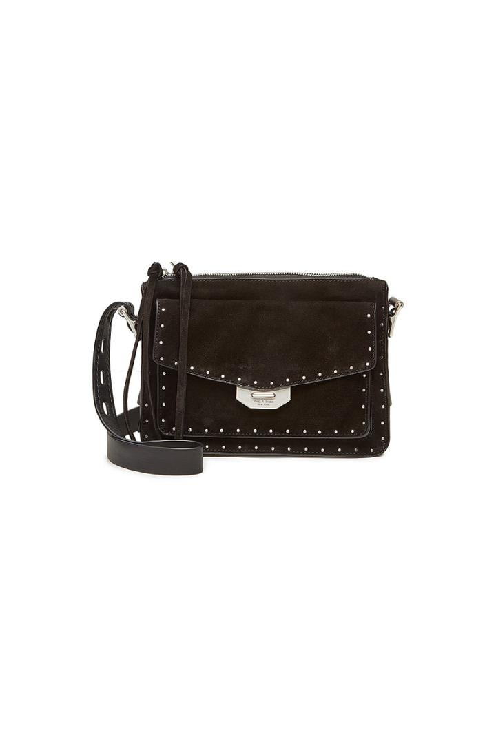 Rag & Bone Rag & Bone Small Field Embellished Suede Shoulder Bag