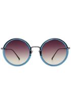 Linda Farrow Linda Farrow Round Sunglasses - Blue