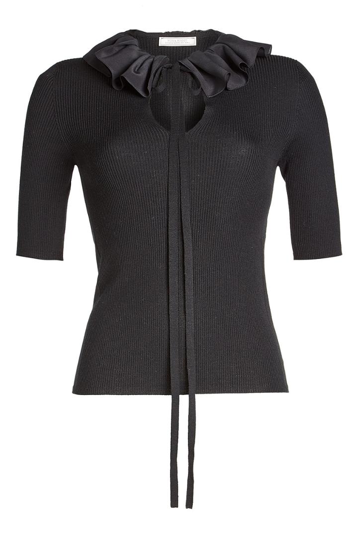 Nina Ricci Nina Ricci Wool Top With Ruffle