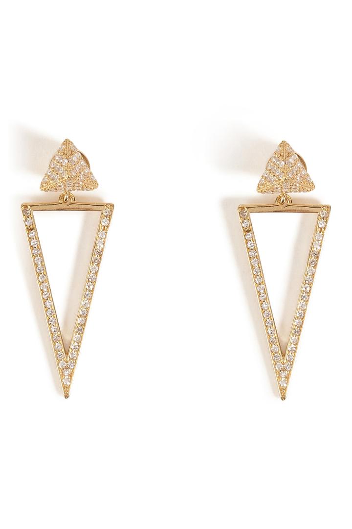 Ileana Makri Ileana Makri 18kt Gold Bermuda Triangle Earrings With Diamonds
