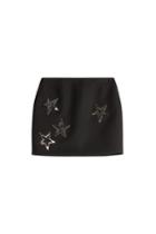 Anthony Vaccarello Anthony Vaccarello Virgin Wool Mini Skirt With Stars - Black