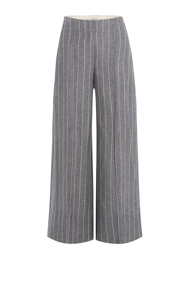 By Malene Birger By Malene Birger Pinstriped Culottes With Linen - Grey