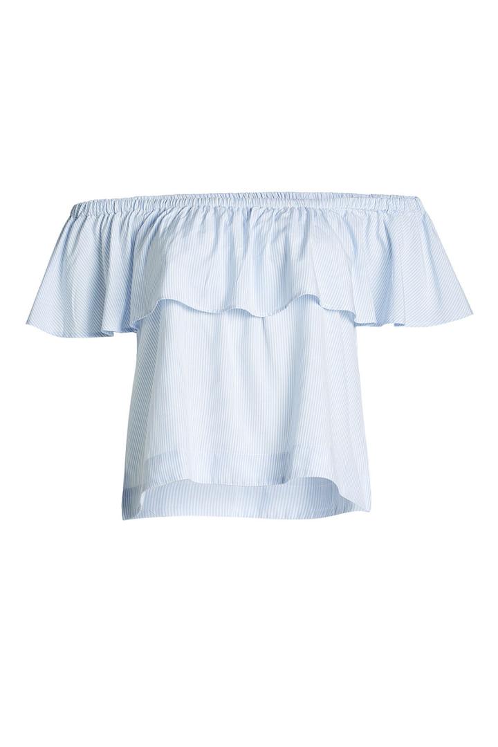 Anine Bing Anine Bing Off-shoulder Striped Top With Cotton